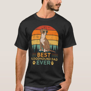 Mens Retro Vintage Sunset Best Bloodhound Dad Fath T-Shirt