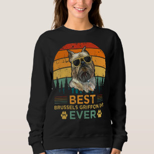 Mens Retro Vintage Sunset Best Brussels Griffon Da Sweatshirt