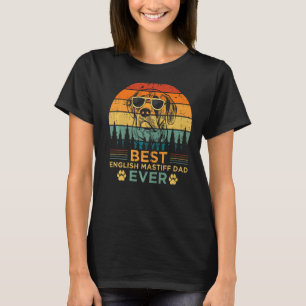 Mens Retro Vintage Sunset Best English Mastiff Dad T-Shirt