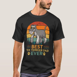 Mens Retro Vintage Sunset Best Fox Terrier Dad Fat T-Shirt