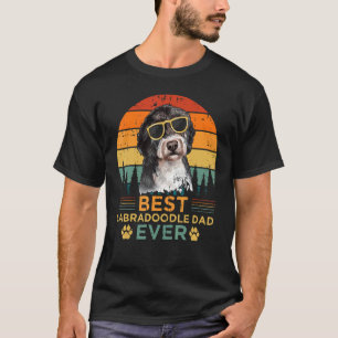Mens Retro Vintage Sunset Best Labradoodle Dad Fat T-Shirt