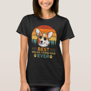 Mens Retro Vintage Sunset Best Welsh Corgi Dad Fat T-Shirt