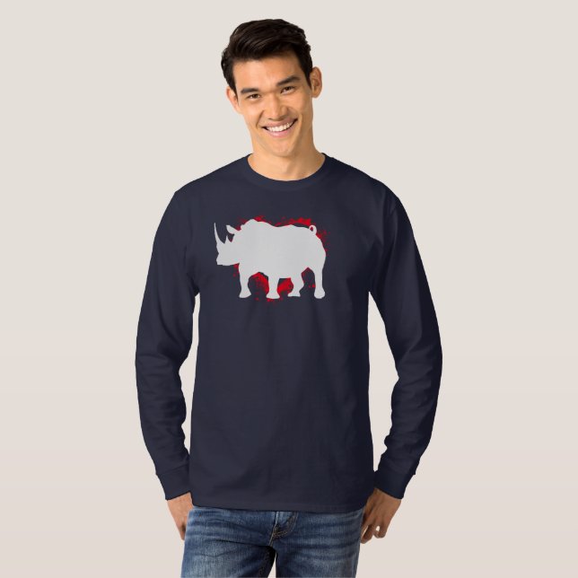 Mens Rhino long sleeve tshirt (Front Full)