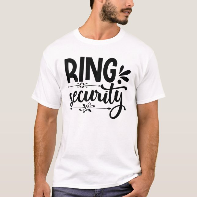 Mens Ring Security Engagement Wedding Matching Bac T-Shirt (Front)