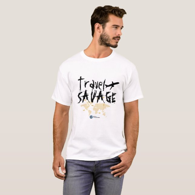 Men's Road To 100 Countries Travel Savage T-Shirt (Front Full)