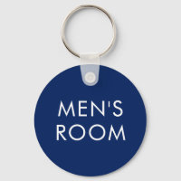 Men's room restroom keychain - dark blue
