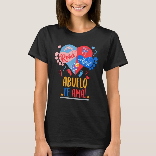 Mens Rosa Azul Abuelo te Ama Gender Reveal T-Shirt (Front)
