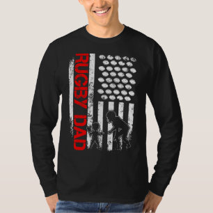 Mens Rugby Us American Flag For Patriotic Dad Fath T-Shirt