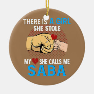 Mens Saba Father's Day From Wife And Daughter She Ceramic Ornament