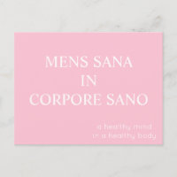 Mens Sana In Corpore Sano Postcard - Pink