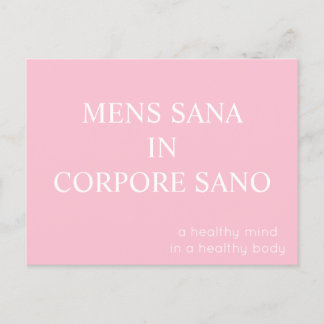 Mens Sana In Corpore Sano Postcard - Pink