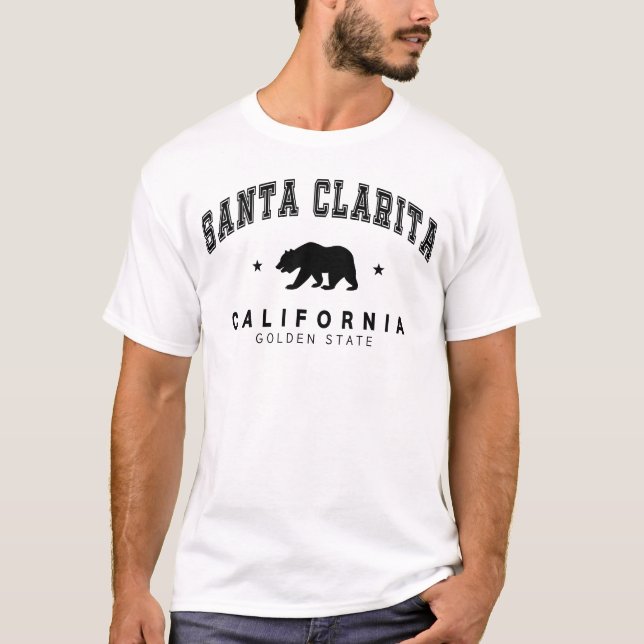 Men's Santa Clarita - Grizzly Bear Design White T-Shirt (Front)