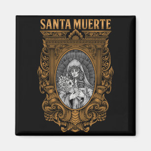Mens Santa Muerte Mexican Female Deity Sugar Skull Magnet
