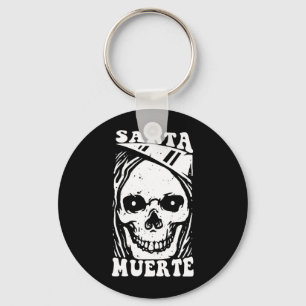 Mens Santa Muerte Skull Government Agencyth Key Ring