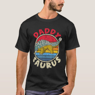 Mens Saurus Daddy I Ankylosaurus Dinosaur I Family T-Shirt