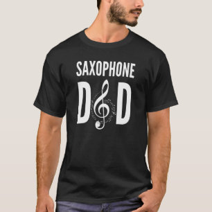 Mens Saxophone Dad Music Treble Clef Musician's Da T-Shirt