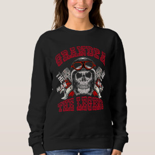 Mens Saying Biker Grandpa Ride Motorcycle Skull Sweatshirt
