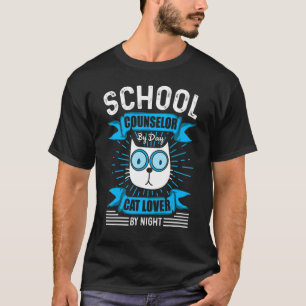Mens School Counsellor By Day Cat  By Night Studen T-Shirt