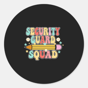 Mens school security guard team cool retro back to classic round sticker