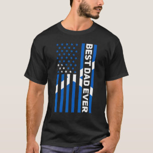 Mens Scottish Dad Scotland USA Flag Fathers Day Sc T-Shirt