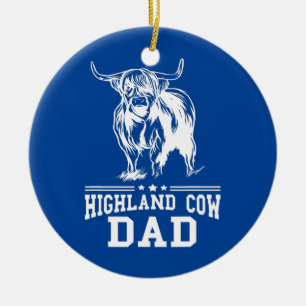 Mens Scottish Highland Cow Dad Farmer Father Ceramic Ornament