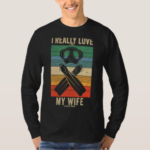 Mens Scuba Diving For Hubby Diver Dad Husband Scu T-Shirt