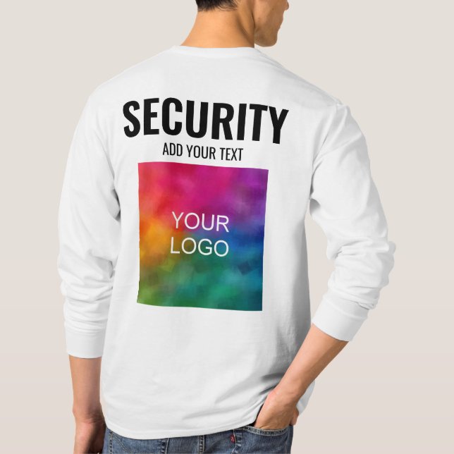 Mens Security Double Sided Template Modern T-Shirt (Back)