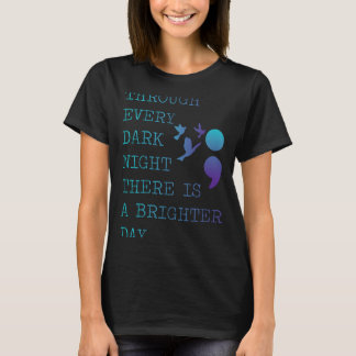 Mens Semicolon Love Birds For A Prevention T-Shirt