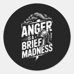 Mens Seneca Stoic Philosoper Quote Motivational St Classic Round Sticker