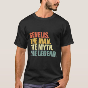 Mens Senelis The Man Myth Legend Gift For Grandpa  T-Shirt