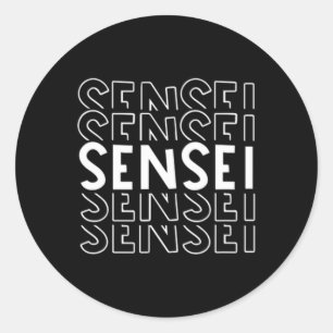 Mens Sensei Martial Arts Karate Judo Training Coac Classic Round Sticker