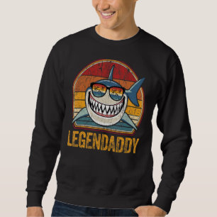 Mens Shark Retro Legendaddy Dad Vintage Daddy 1 Sweatshirt