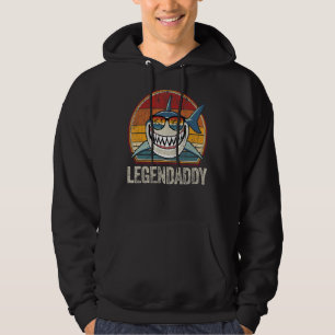 Mens Shark Retro Legendaddy Dad Vintage Daddy Hoodie