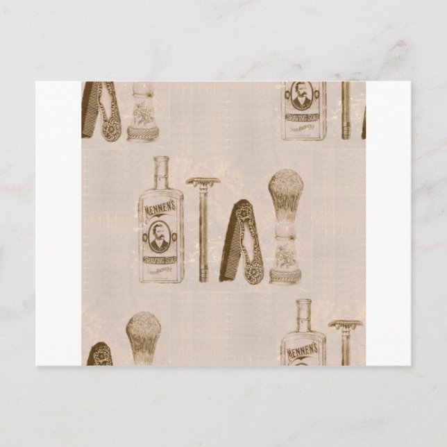 mens shaving postcard (Front)