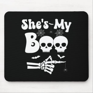 Mens she’s boo skeleton couples matching couple mouse pad