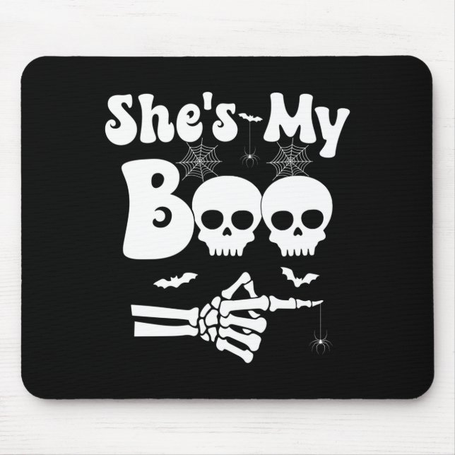 Mens she’s boo skeleton couples matching couple mouse pad (Front)
