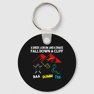 Mens Sheep Drum Snake Fall Down Corny Dad Joke Fat Key Ring