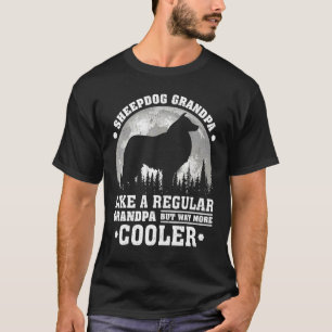 Mens Sheepdog Grandpa Moon Vintage Sheepdog Fathe T-Shirt