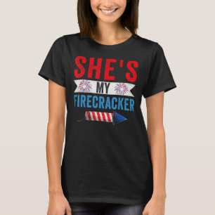 Mens She's My Firecracker His And Hers 4th July Ma T-Shirt