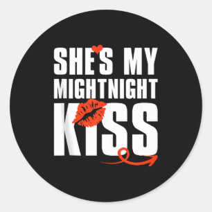 Mens Shes My Midnight Kiss Happy New Year Matching Classic Round Sticker