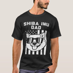 Mens Shiba Inu Dad US America Flag Japanese Doge A T-Shirt