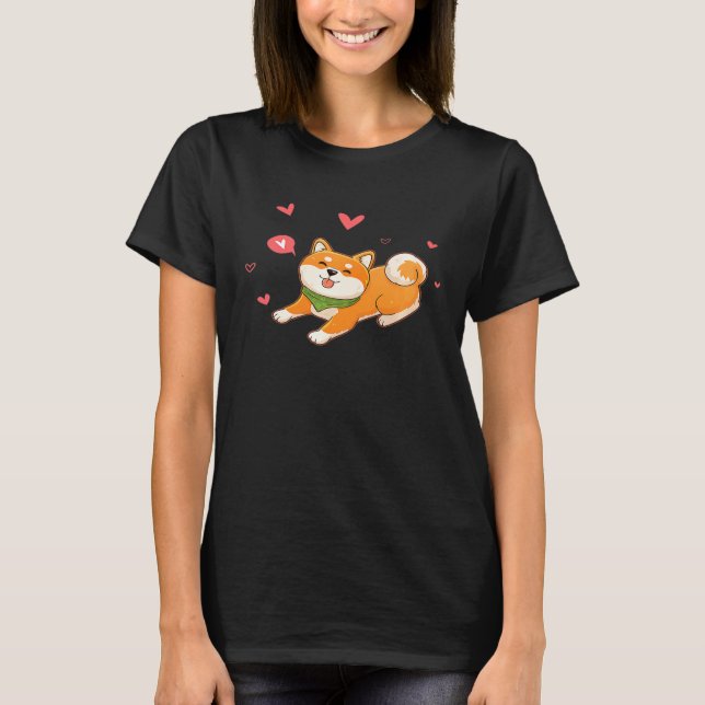 Mens Shiba Inu Dog Owner Cute with Hearts T-Shirt (Front)