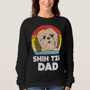 Mens Shih Tzu Face Dad Sunset Retro Pet Dog  Owner Sweatshirt