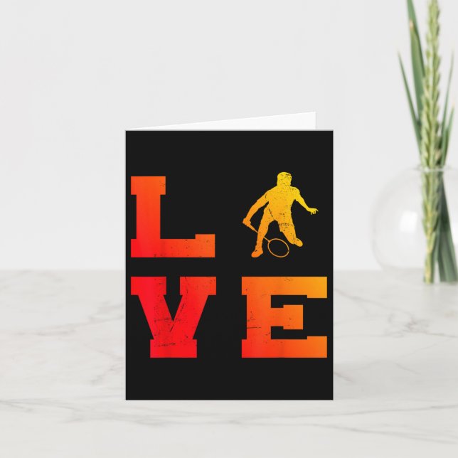 Mens Shuttle Squash Badminton Player Badminton  Card (Front)