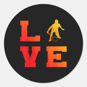 Mens Shuttle Squash Badminton Player Badminton Classic Round Sticker