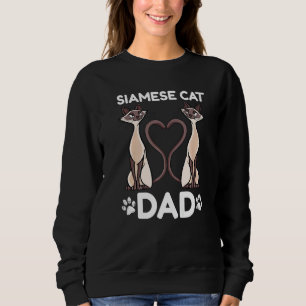 Mens Siamese Cat Dad Heart Kitten Cat Sweatshirt