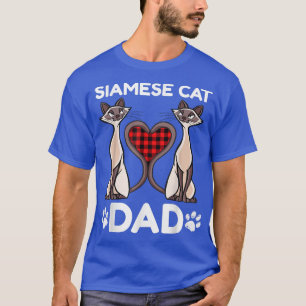 Mens Siamese Cat Dad Plaid Buffalo Heart Kitten Ca T-Shirt