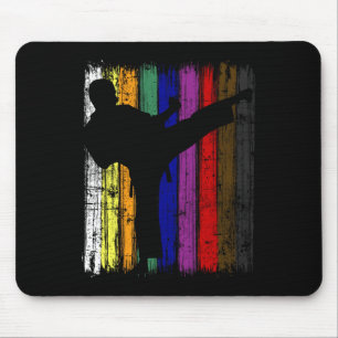 Mens Silhouette Karate Belt Colours Mouse Pad