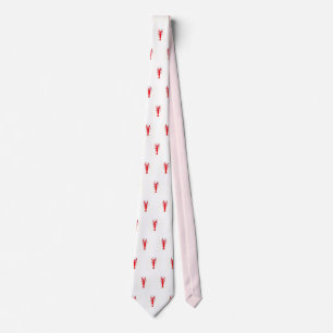 Men's silk crawfish tie, red, white tie