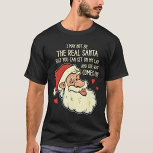 Mens Sit On My Lap Funny Rude Xmas Naughty Christm T-Shirt